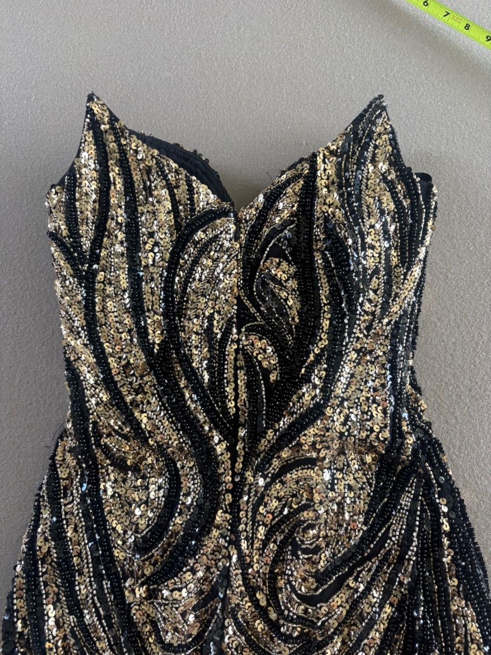 Full sequin strapless cocktail dress